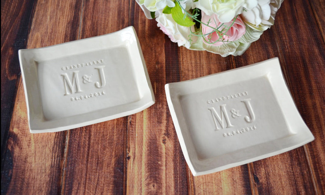 Grandparent Wedding Gift - Set of 2 - Small Platter or Tray