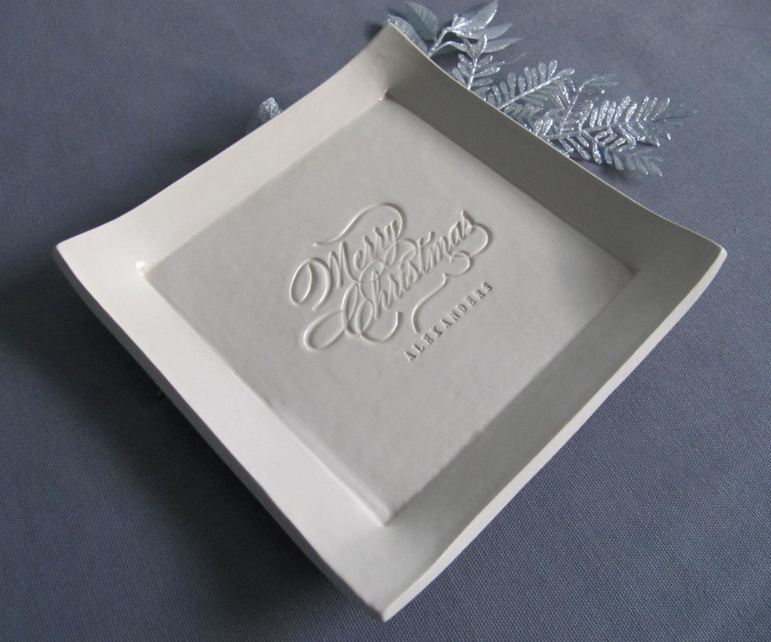 Personalized Christmas Platter with name - Housewarming or Christmas Gift