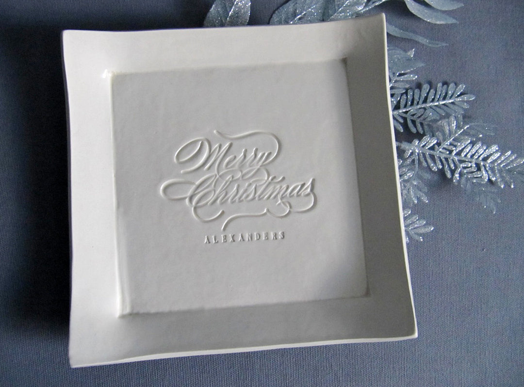 Personalized Christmas Platter with name - Housewarming or Christmas Gift