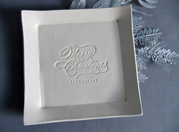 Personalized Christmas Platter with name - Housewarming or Christmas Gift