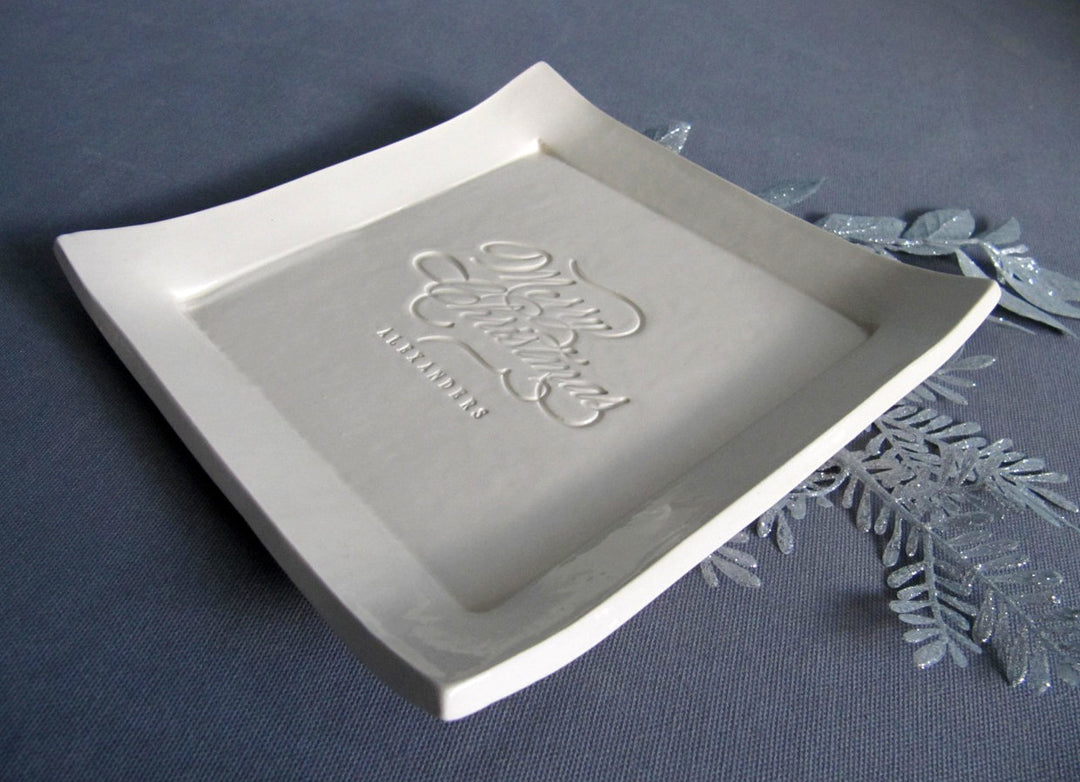 Personalized Christmas Platter with name - Housewarming or Christmas Gift