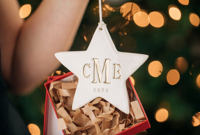 Monogramed Star First Christmas Ornament - 2024