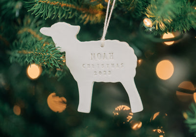 Lamb Christmas Ornament, Personalized Baby's First Christmas 2024