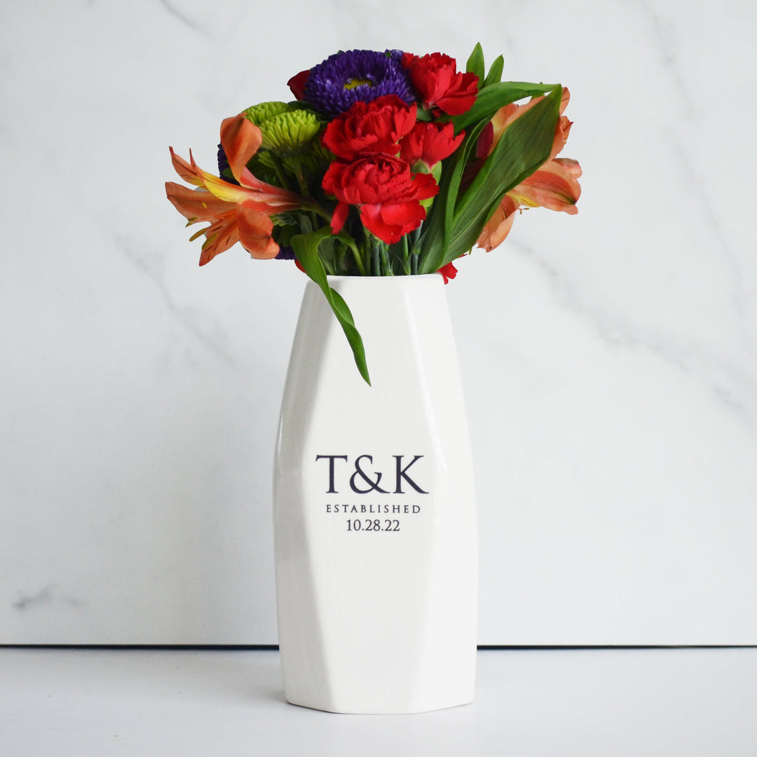 personalized hostess gift ceramic vase