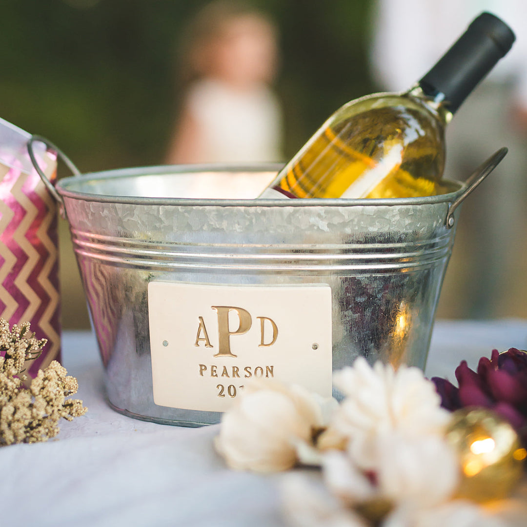 personalized beverage tub for wedding