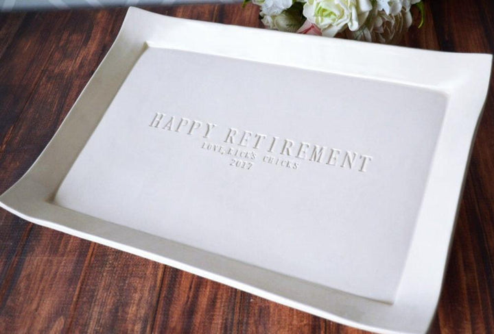 Retirement Gift | Large Personalized Platter | Guest Book or Signature Platter | Custom