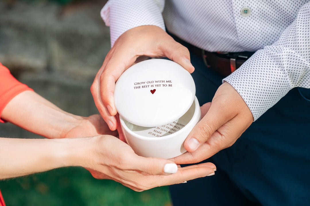 Gift for Wife, Gift To Bride from Groom, Gift for Wife on Wedding Day - Keepsake Box - Grow old with me, the best is yet to be