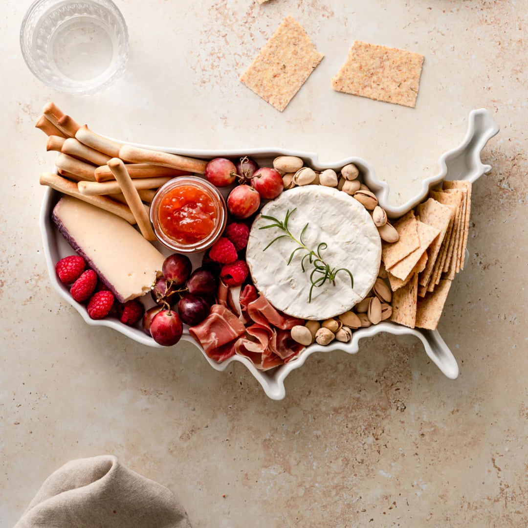 Personalized USA Serving Dish, Ceramic Plate, Wedding Gift, Present for Couple, Housewarming Gift