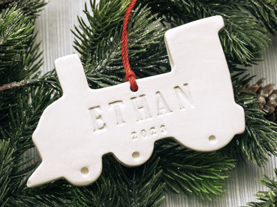 Personalized Train Ornament - First Christmas Ornament 2023