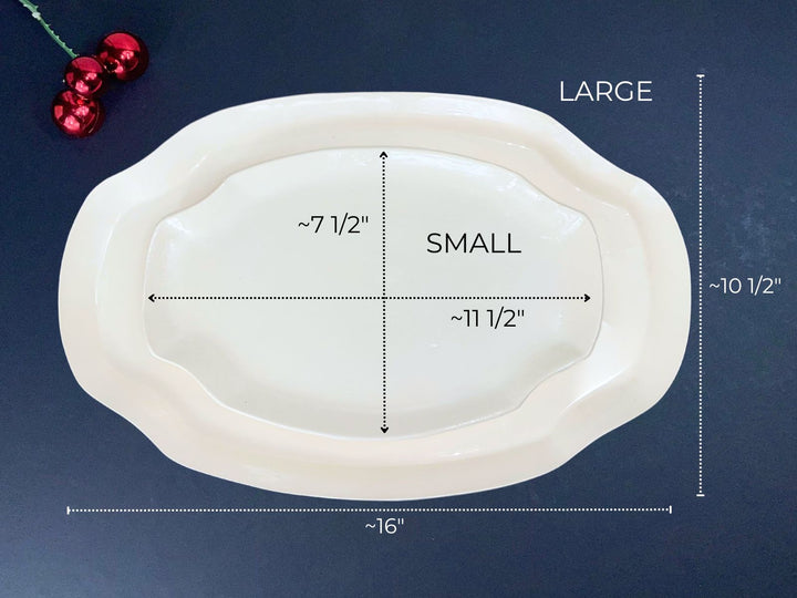 oval platter is available in two sizes up to 16 inches