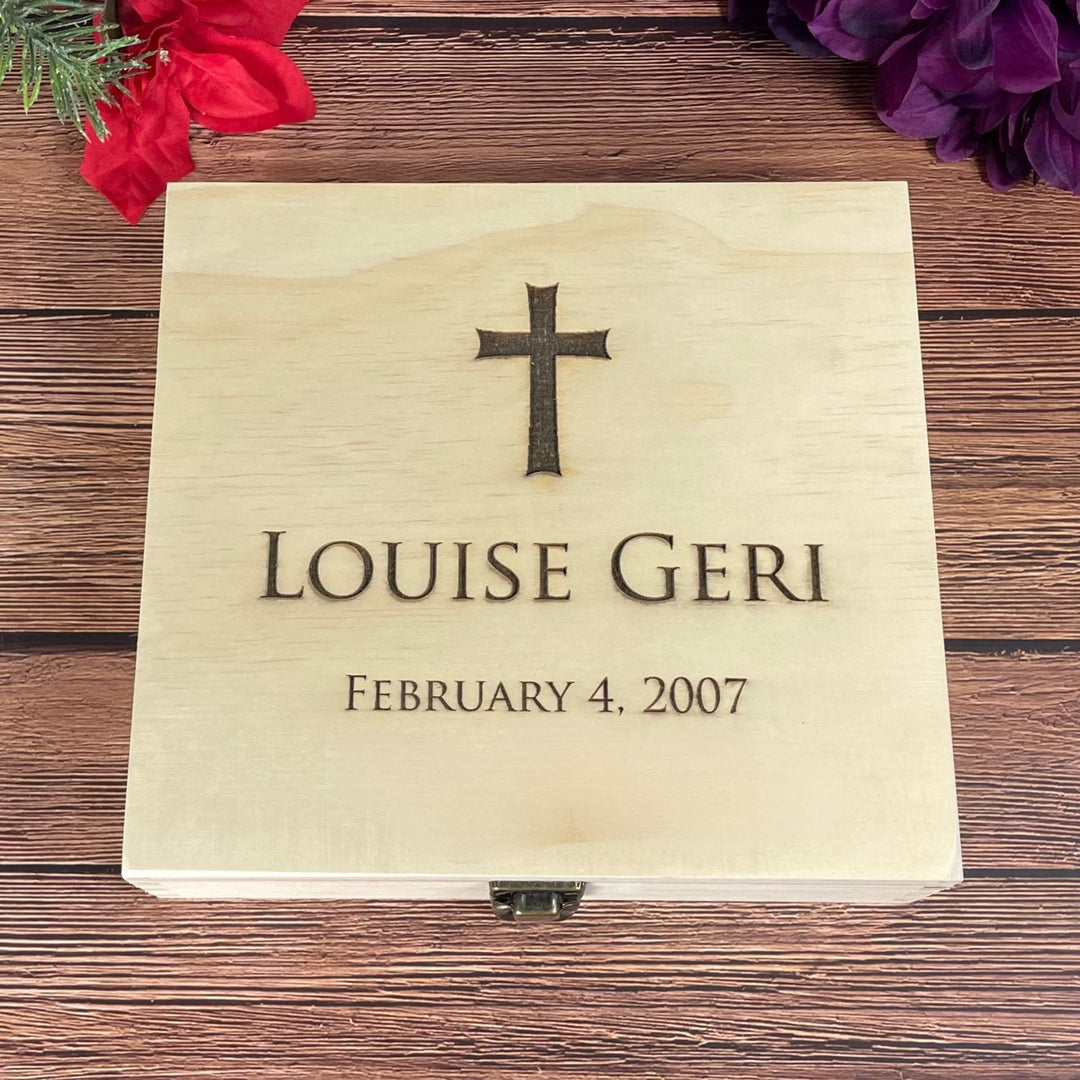 Baptism Keepsake Wood Box, Personalized Memory Box