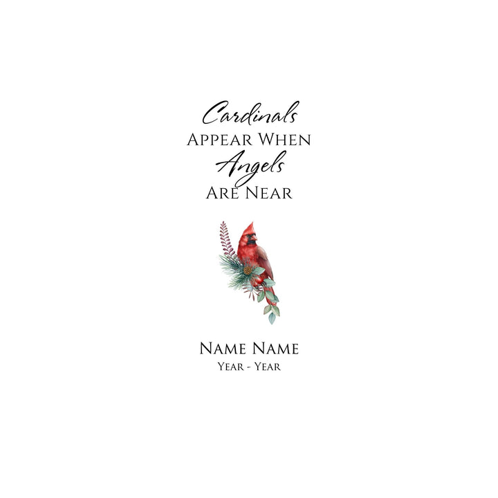 Personalized Memorial Frame 'Cardinals Appear When Angels Are Near' Ceramic Sympathy Gift - 6x4 Photo