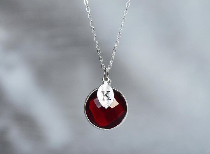 School Colors Jewelry: Red & Gold, Round Pendent on a 18k Gold Chain w/ Initial, College or High School Spirit; Graduation