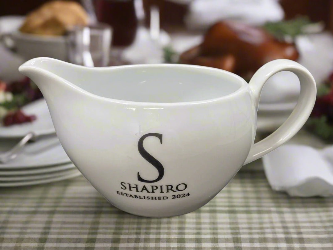 gravy boat in front of thanksgiving table (not to size)