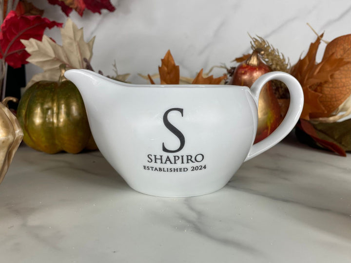 personalized gravy boat for wedding or thanksgiving gift