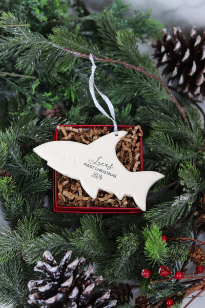 Shark Ornament | Personalized | Baby's First Christmas 2024