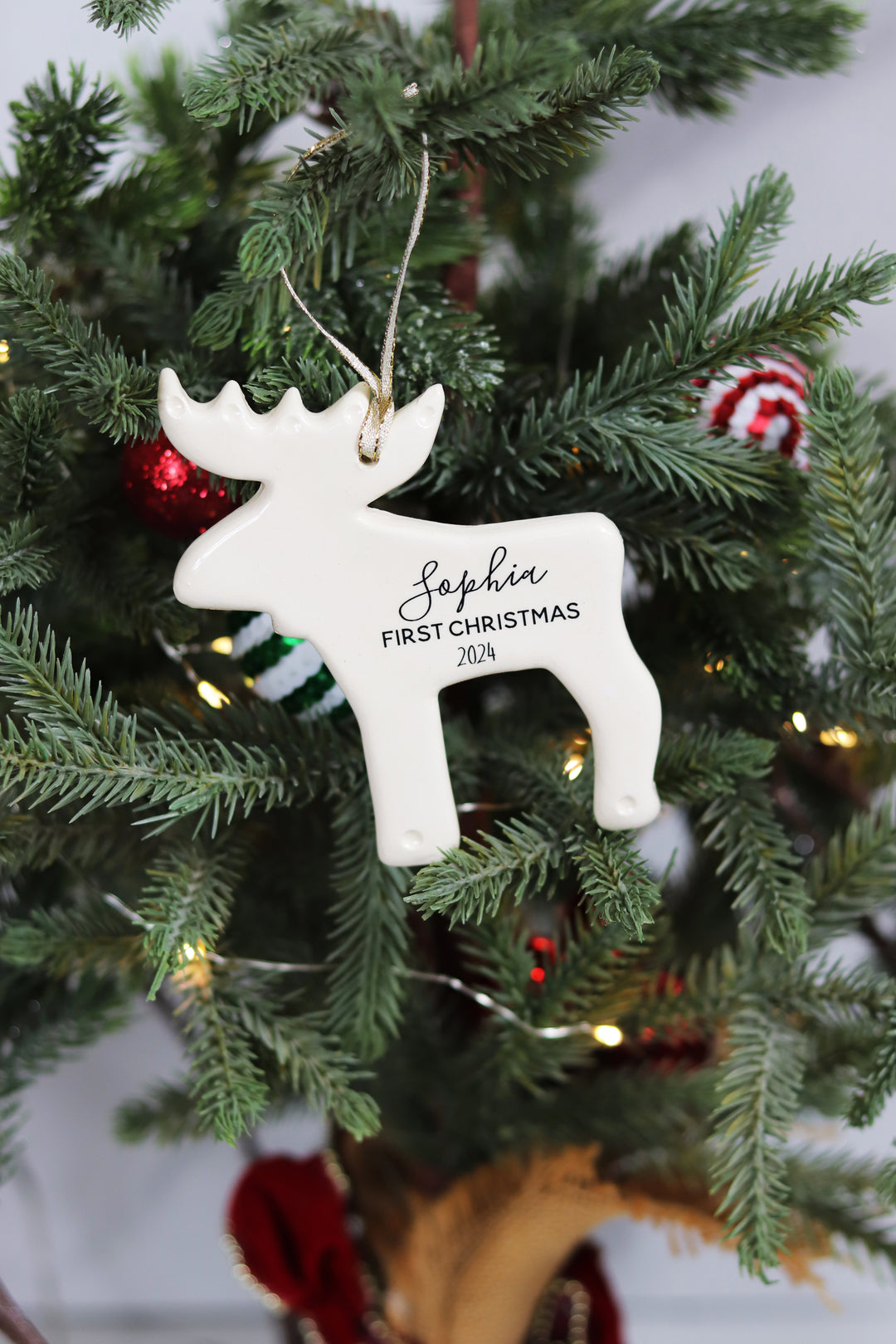 Moose Ornament | Personalized | Baby's First Christmas 2025