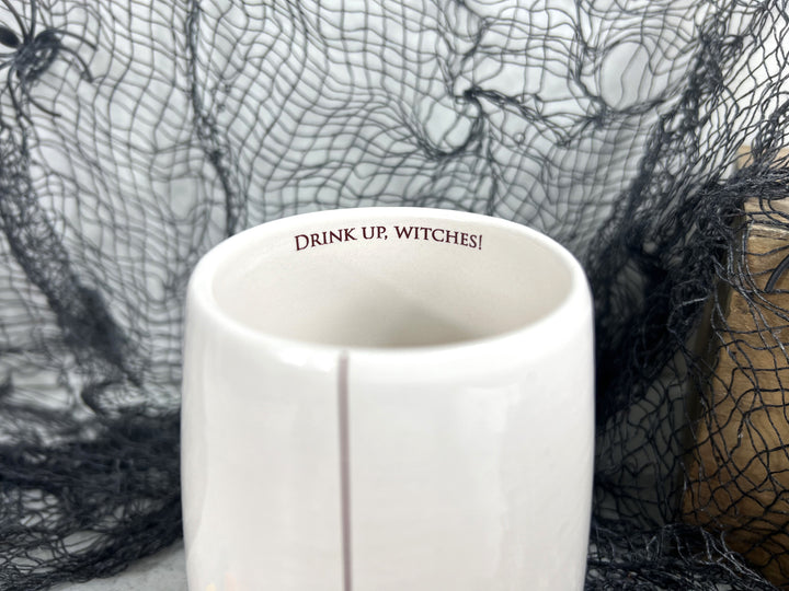 Wine Tumbler | Drink Up, Witches! | Halloween | Boo | Ceramic | Spider