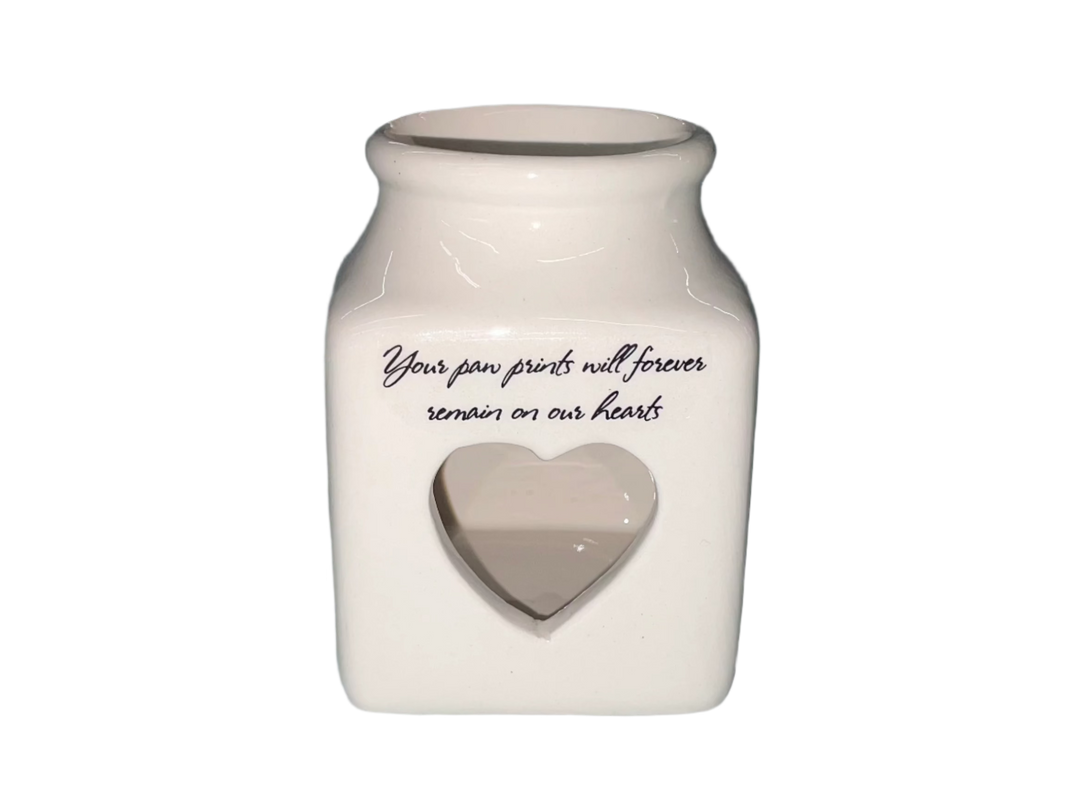 Pet Remembrance Candle, Personalized, Sympathy Heart, Memorial Tea Light, In Loving Memory, Your Paw Prints Will Forever Remain...