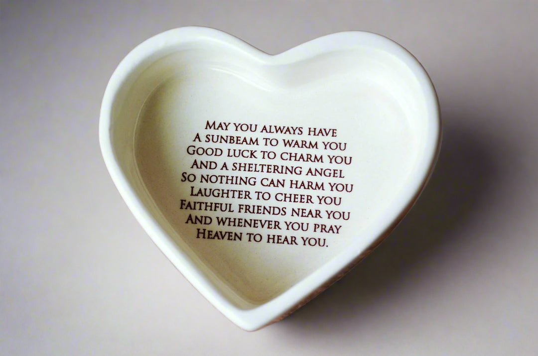 irish blessing inside heart shaped keepsake box