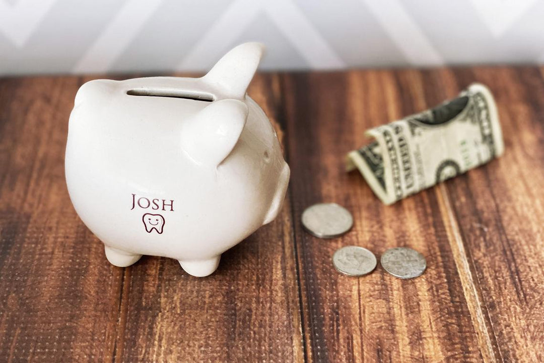 Tooth Fairy Piggy Bank, Tooth Fairy Container, Tooth Fairy Pillow, Tooth Fairy Gift, Small Piggy Bank - Personalized