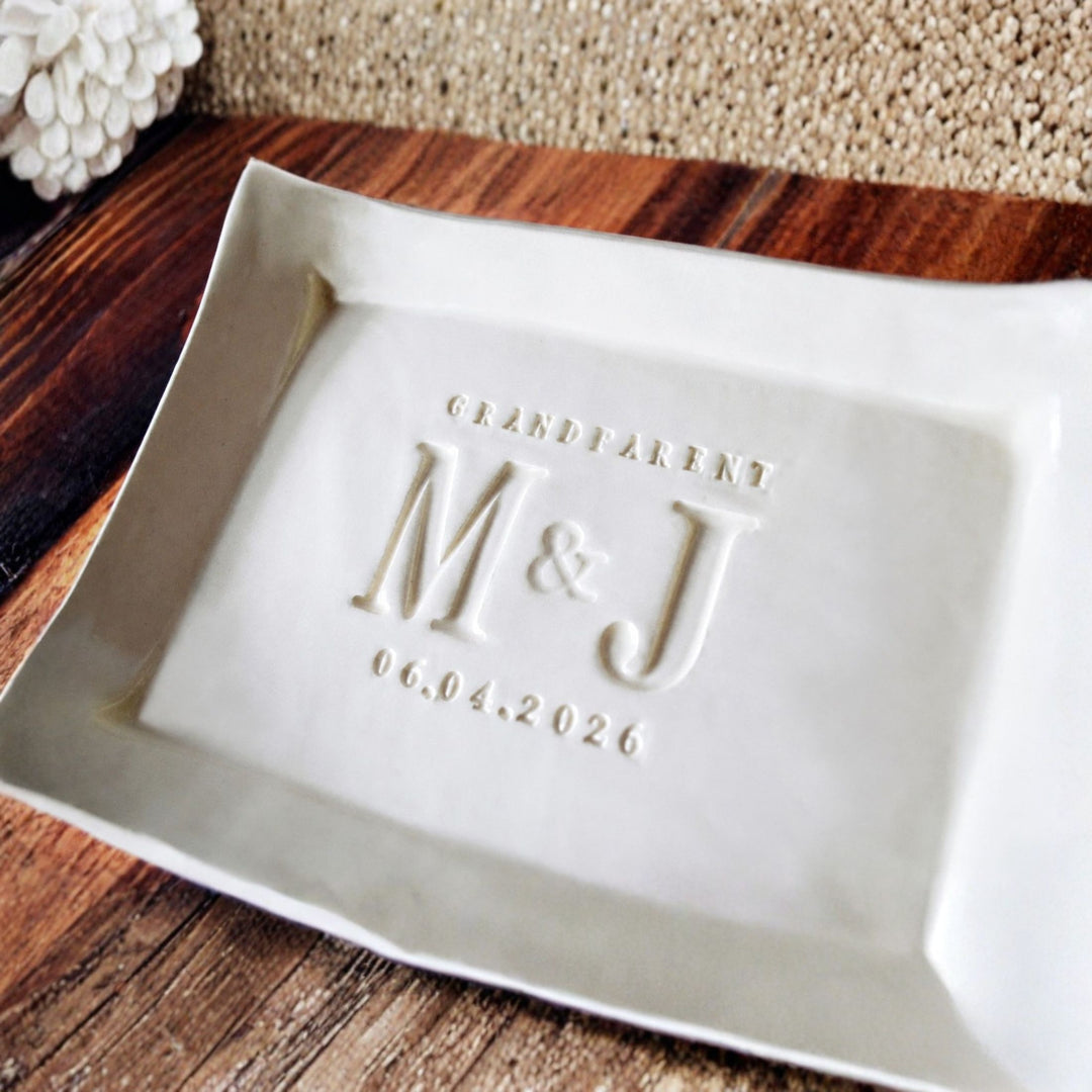 Grandparent Wedding Gift - Set of 2 - Small Platter or Tray