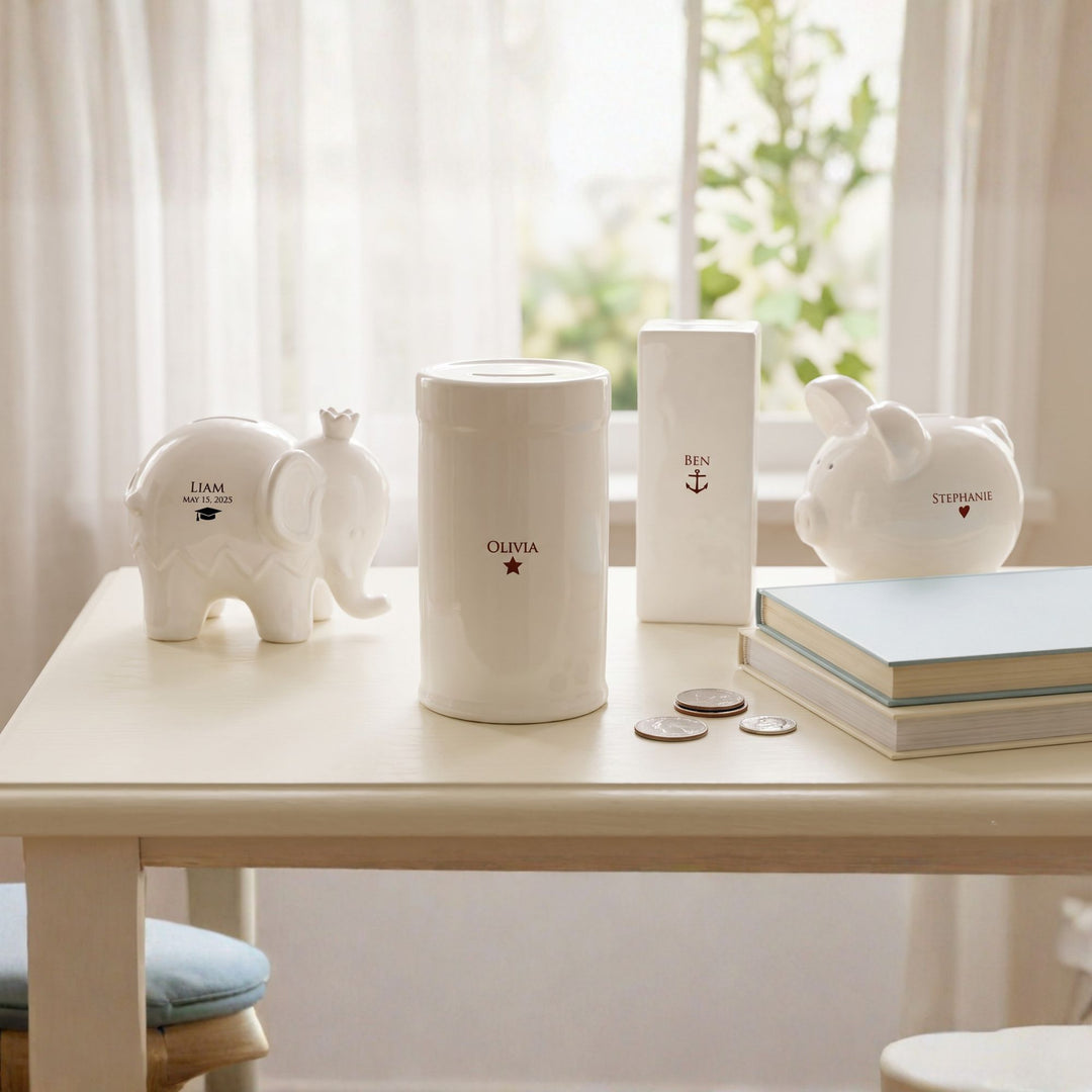 Personalized Modern Bank - Unique Family Gift, Children's Gift or Housewarming Gift