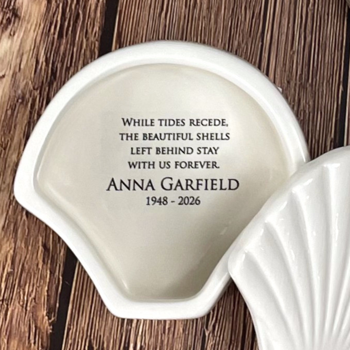 Memorial Gift, Personalized, "Stay With Us Forever" Shell Keepsake, Sympathy, Bereavement, Condolence Gift
