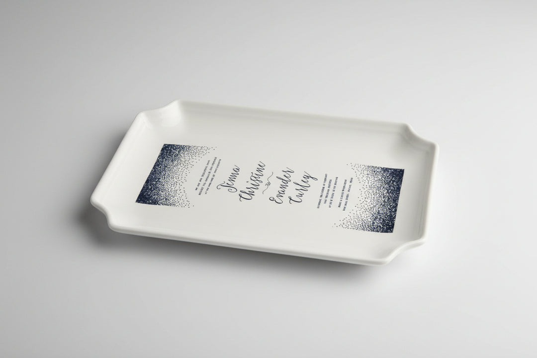 Personalized Wedding Invitation Plate - Large Tray - In Color Wedding Gift, Engagement Gift