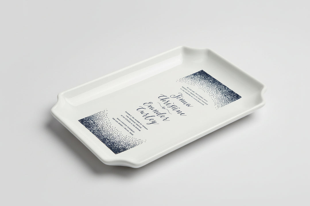 Personalized Wedding Invitation Plate - Large Tray - In Color Wedding Gift, Engagement Gift