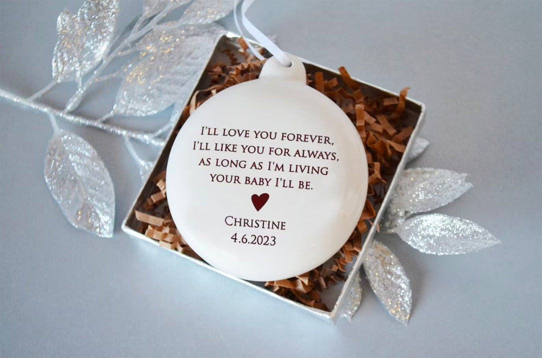 As Long as I'm Living Your Baby I'll Be - Personalized Holiday Bulb Ornament