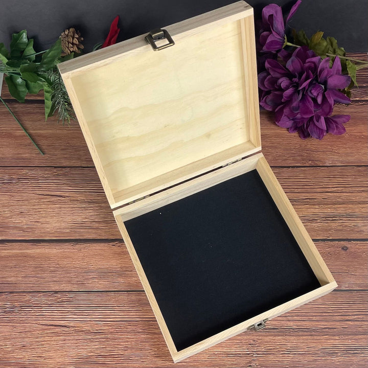 wood keepsake baptism box - custom engraved