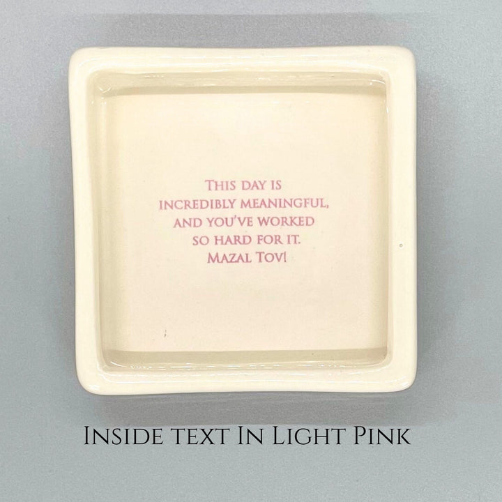Bar Mitzvah or Bat Mitzvah Gift, Star of David - Square Ceramic Keepsake Box - Blue, Pink, etc.