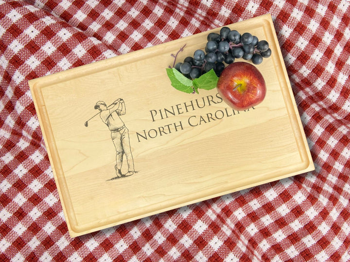 Sports Enthusiast Custom Engraved Cutting Board: Golf, Tennis, Pickleball or Fishing