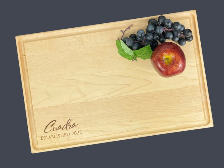 Personalized Cutting Board | Solid Maple | Script Name | Gift - Wedding, Kitchen, Anniversary