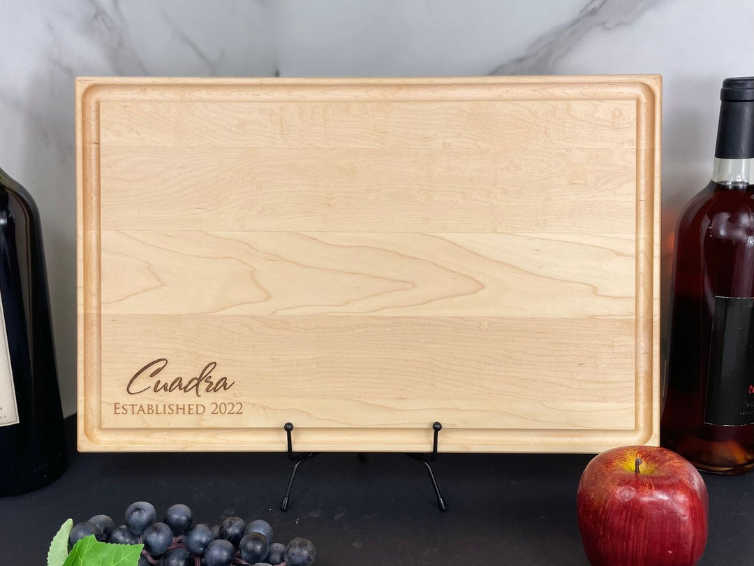 Personalized Cutting Board | Solid Maple | Script Name | Gift - Wedding, Kitchen, Anniversary