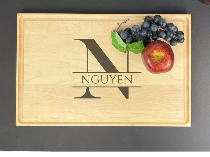 Monogram Cutting Board | Personalized Wedding Gift | Solid Maple | Custom Kitchen