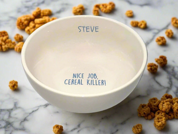 Ceramic Cereal Bowl | Personalized | Add Custom Text | Child Gift | Birthday | Celebration | 6" Dia.