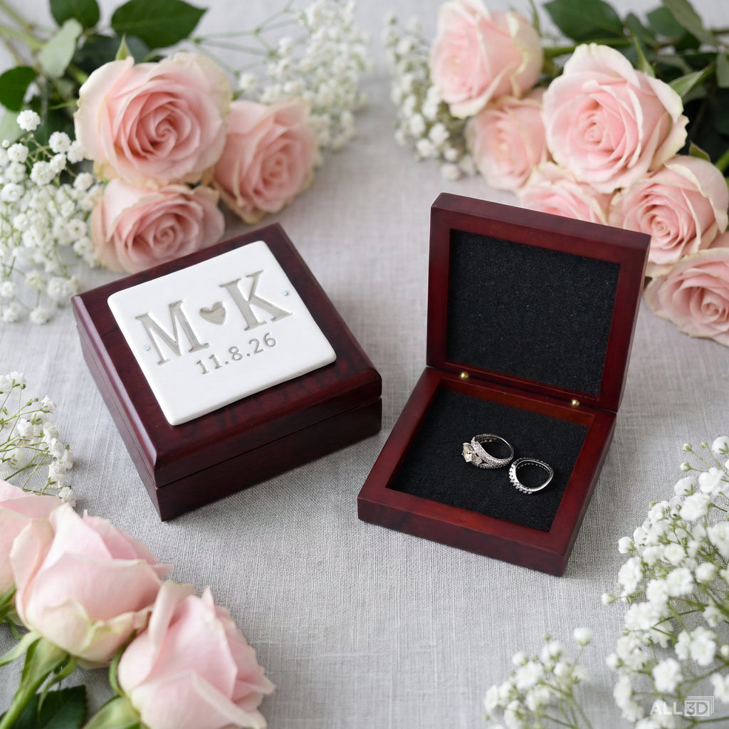 Ring Bearer Box - Personalized - Rosewood Finish