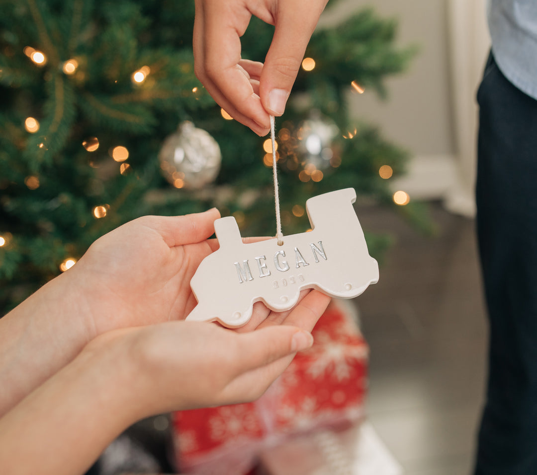 First Christmas Ornament 2024 - Personalized Train Ornament