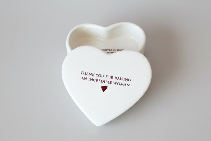 Thank You for Raising an Incredible Woman - Heart Keepsake Box -  Mom Gift - READY TO SHIP