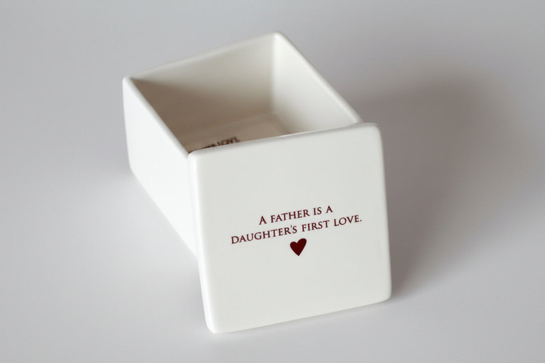 Father's of the Bride Gift - ADD CUSTOM TEXT - Deep Square Keepsake Box - A Father is a Daughter's First Love
