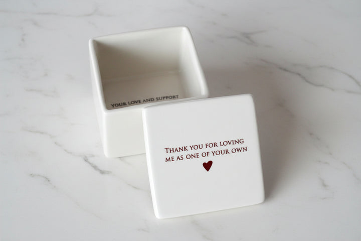 StepMother Wedding Gift or Birthday Gift - READY TO SHIP - Deep Square Keepsake Box - Thank you for loving me as one of your own