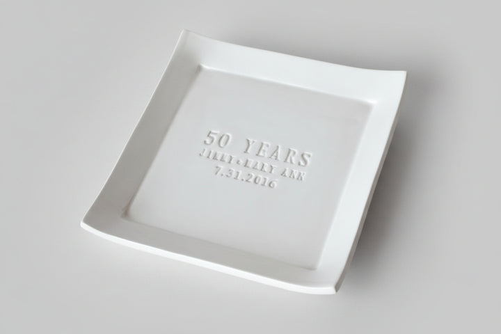 50th Anniversary Gift - Personalized Plate with Names & Date