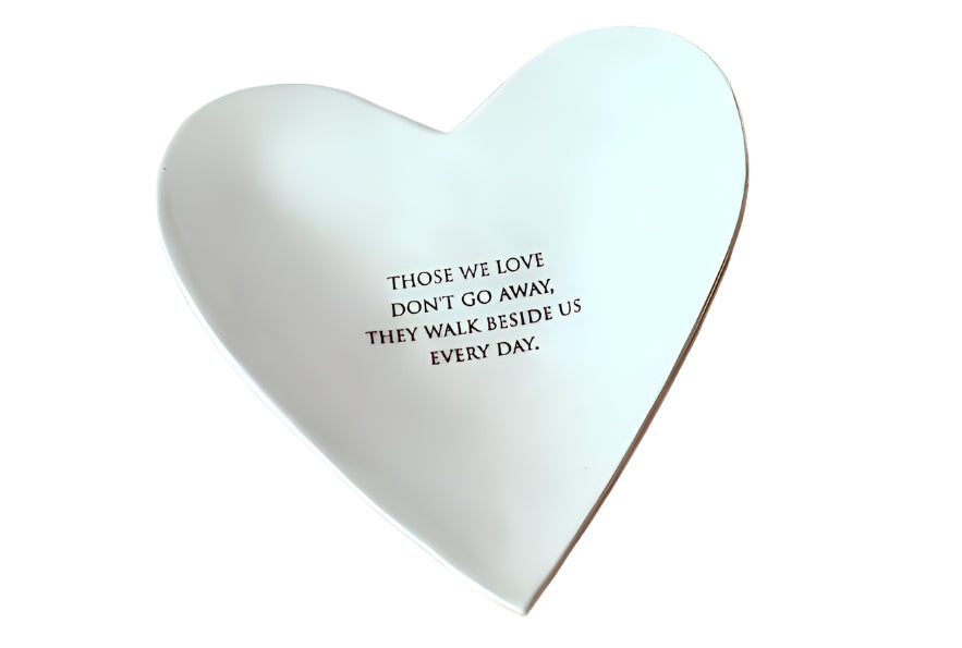 handmade ceramic heart bowl with sympathy saying