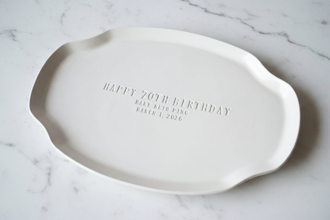 Birthday Gift or Signature Guestbook Platter - Personalized with Name and Date