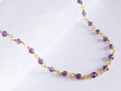 Purple Amethyst Beaded Choker Necklace or Bracelet