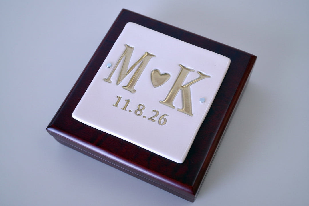 Ring Bearer Box - Personalized - Rosewood Finish