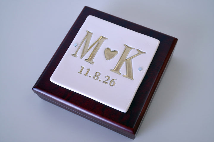 Ring Bearer Box - Personalized - Rosewood Finish