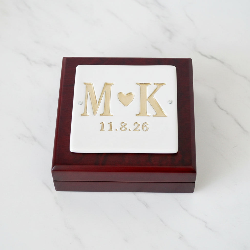 Ring Bearer Box - Personalized - Rosewood Finish